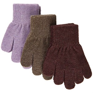 Mikk-Line - Magic Gloves Med Glitter 3 Pak, Dark Mink/Slate Black/Chalk Violet